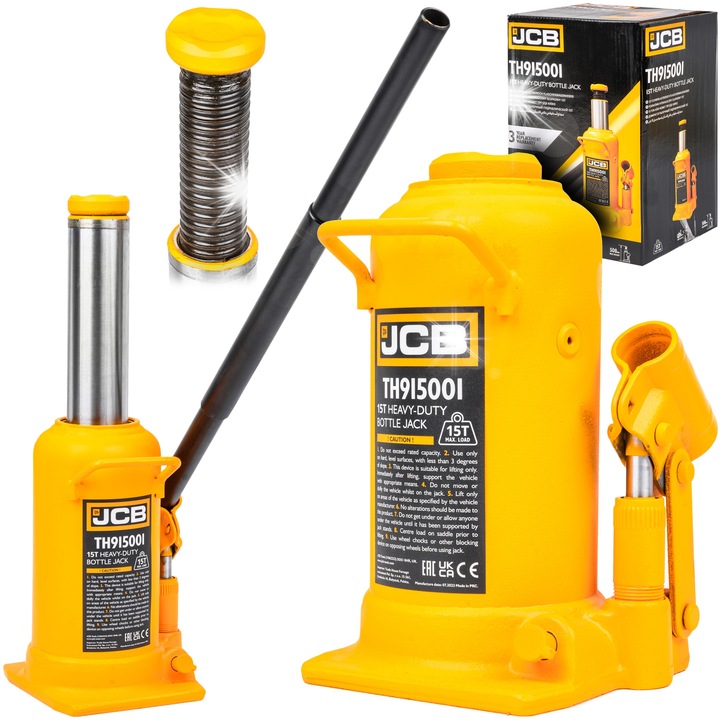 JCB hidraulikus emelő 15 tonna, emelési magasság 228-508mm, masszív konstrukció, 9.4kg
