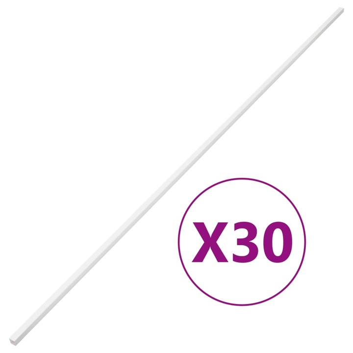 Кабелни канали, vidaXL, 1м, бял, комплект 30 бр., 30x20мм