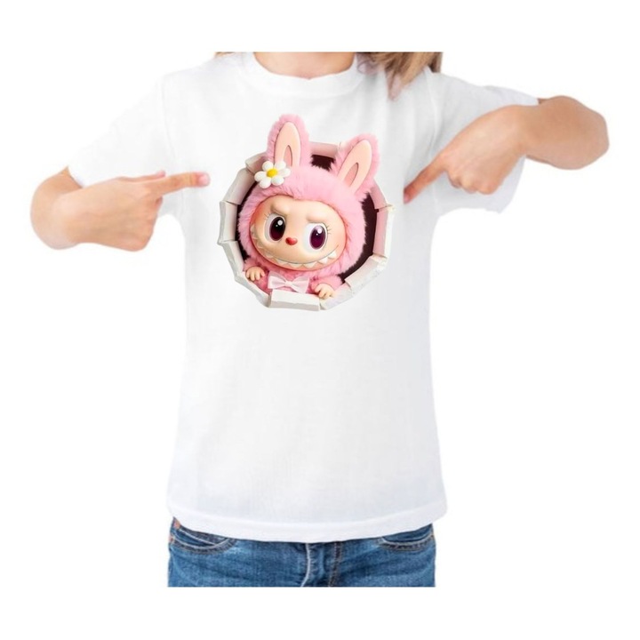 Unisex póló, "LABUB" modell, fehér, Fehér