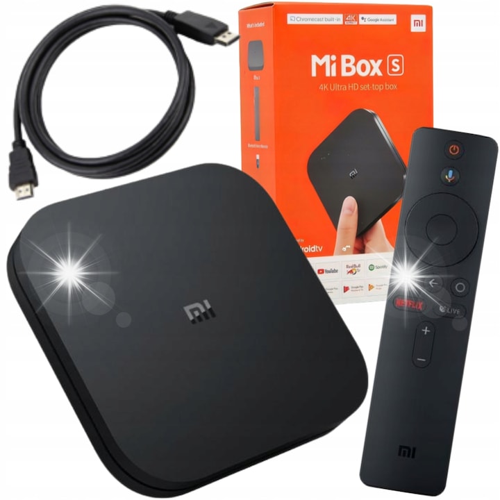 Xiaomi TV Box S (2nd Gen), 4K, Dolby Vision, Dolby Atmos, 2GB RAM, 8GB stocare