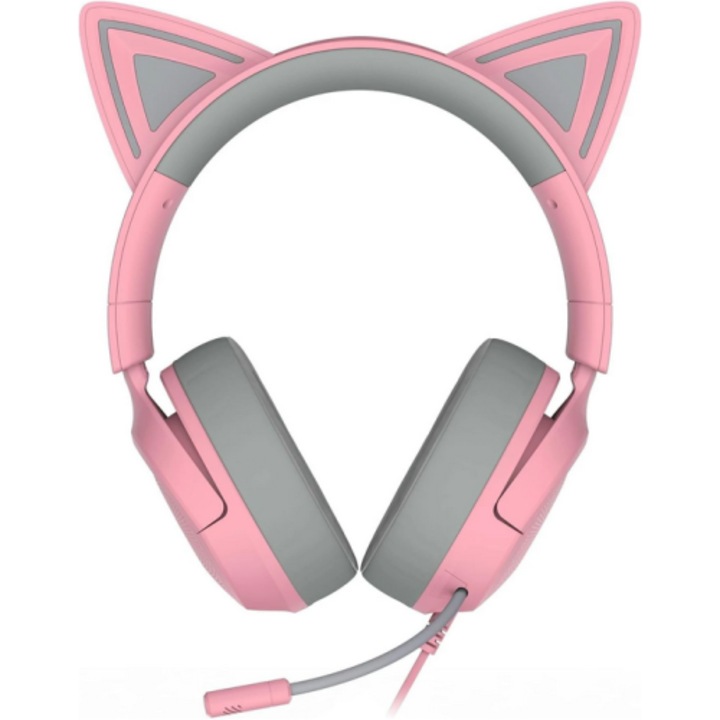 Casti Gaming Razer Kraken Kitty V3 X, Wired, Jack 3.5 mm Gri/Roz - eMAG.ro