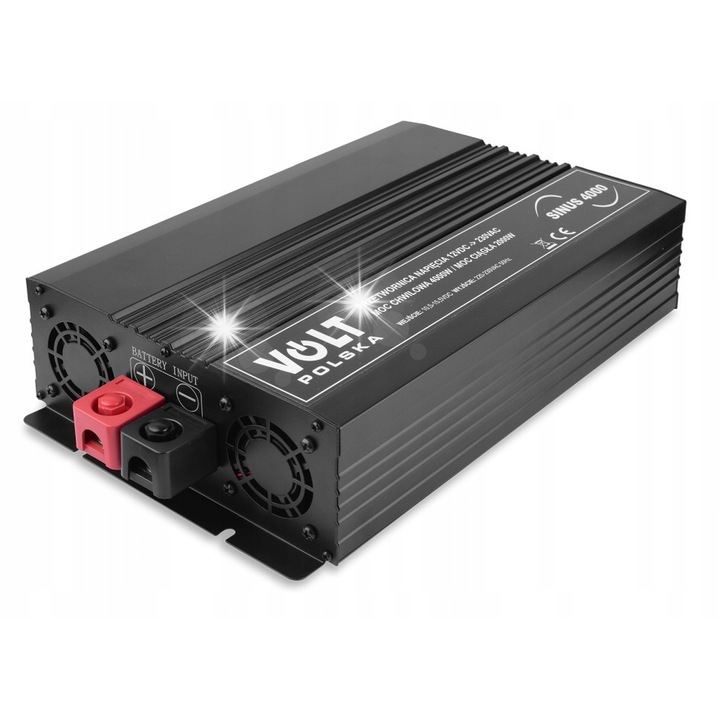 Volt Polska 12V/230V 2000W autós inverter, 4000W maximális, szinuszos, 420x200x75cm