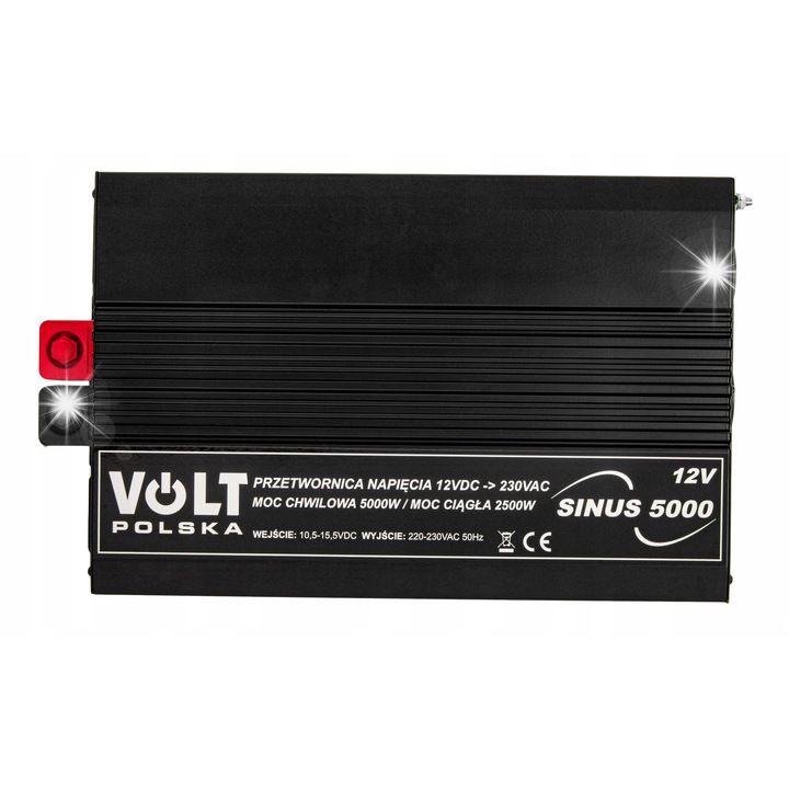 Autó inverter Volt 5000W, 24V/230V, 2 x AC, 92% hatékonyság