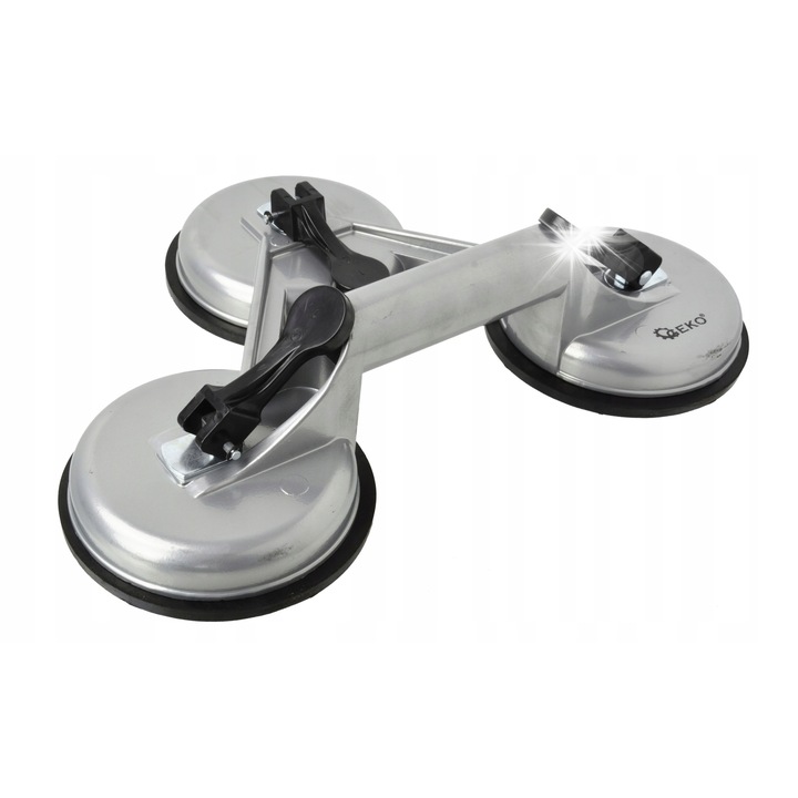 Ventuza geamuri GEKO, aluminiu, 3 prindere, 130kg, 115mm