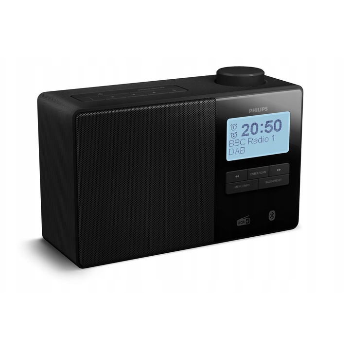 Radio portabil Philips TAR5600, Bluetooth, rezistent la stropi, DAB+/FM, 222x147x96mm