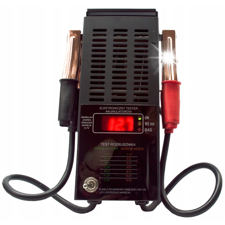 Tester de incarcare acumulatori LCD 12V, Geko, 100A, 285x105x65mm