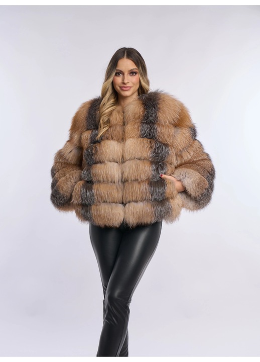 Haina blana naturala de vulpe 6R2, Vulpe Canadiana, 3 in