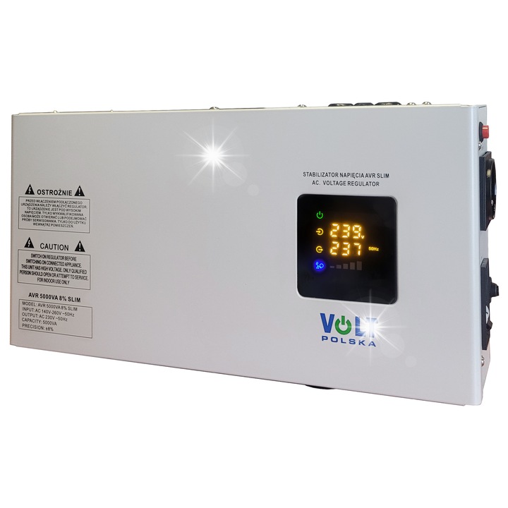 Стабилизатор на напрежение AVR 5000VA SLIM, 8%, комплект със стабилизатор AVR 1000VA SLIM