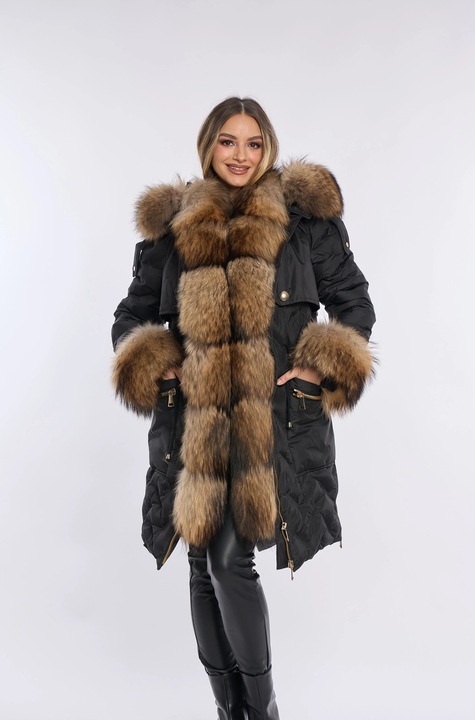 Természetes rókabunda, egész darab, arany