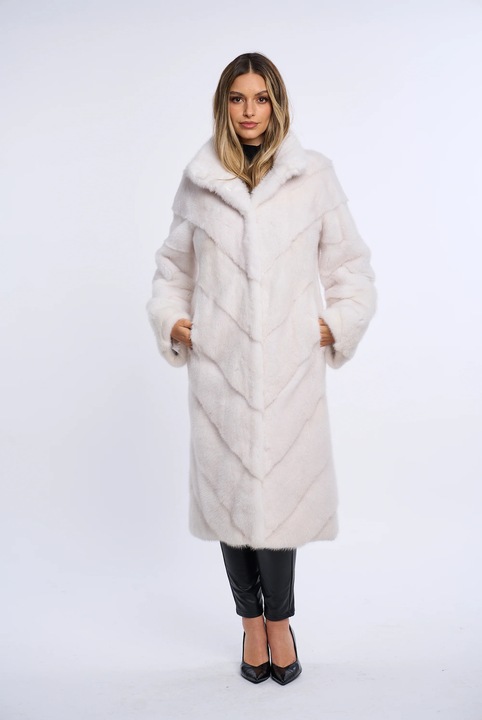 Палто от естествена лисича кожа surme shadow, цип