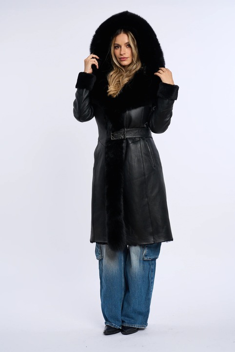 Cojoc din blana de miel PLN, negru, Negru