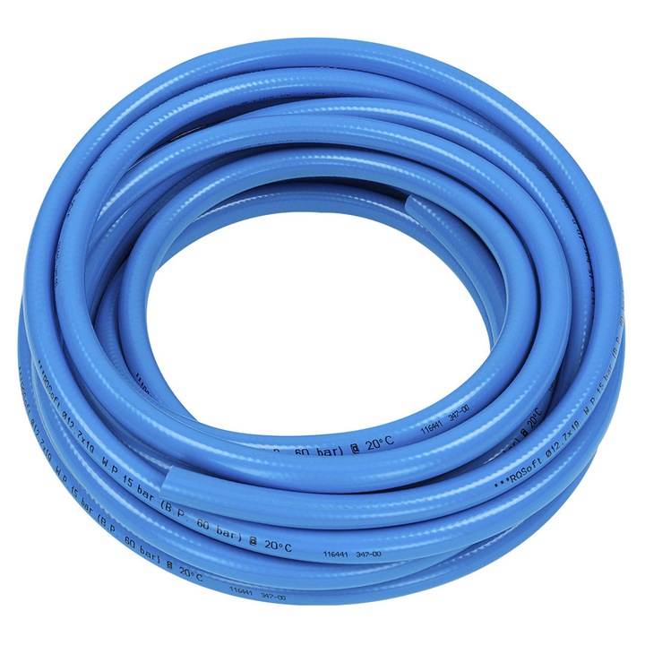 Пневматичен маркуч RQSoft PVC 12,7x19mm, 10m, полиуретан, устойчив на температури -15C/+60C