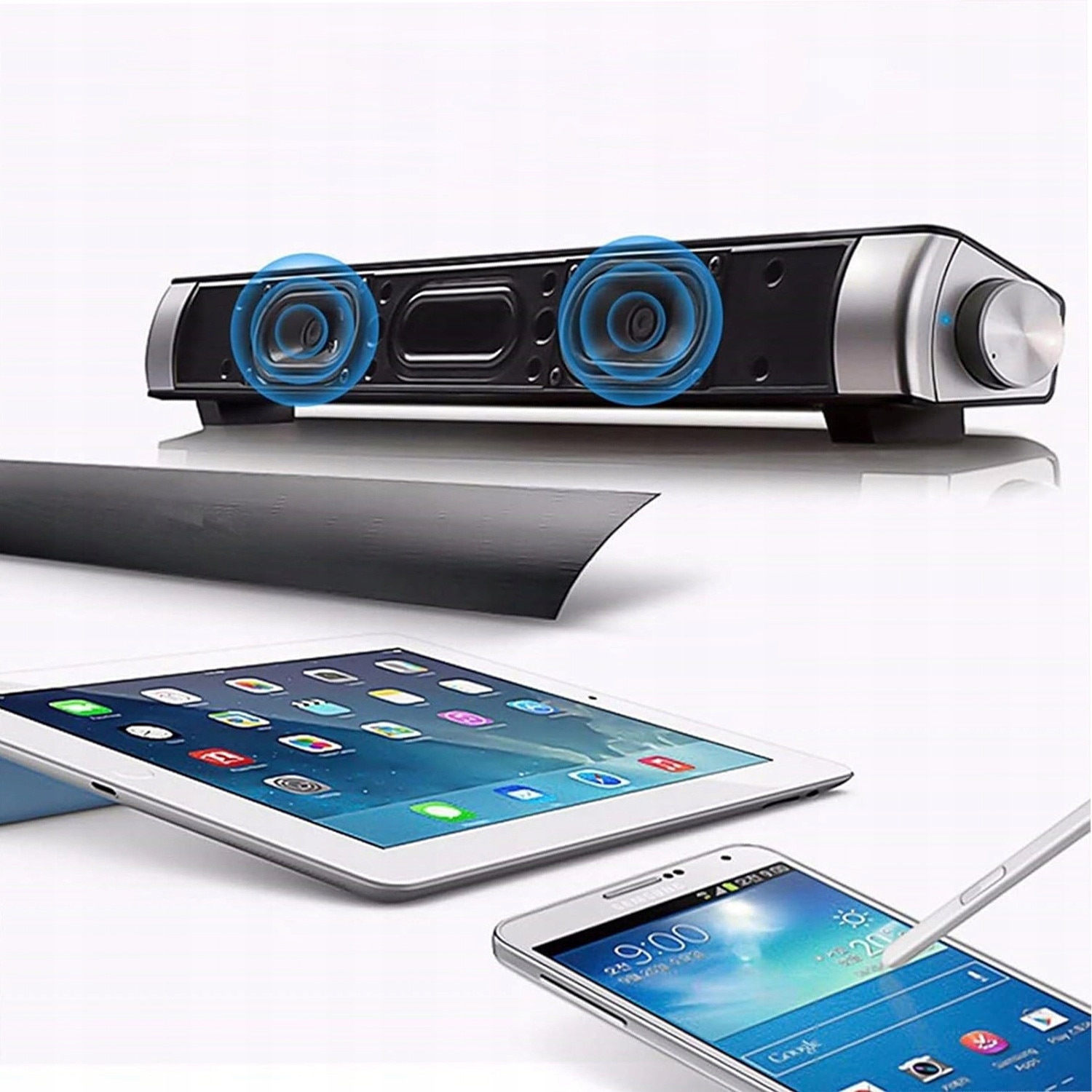 Soundbar, 5W, Bluetooth 5.0, negru, set complet