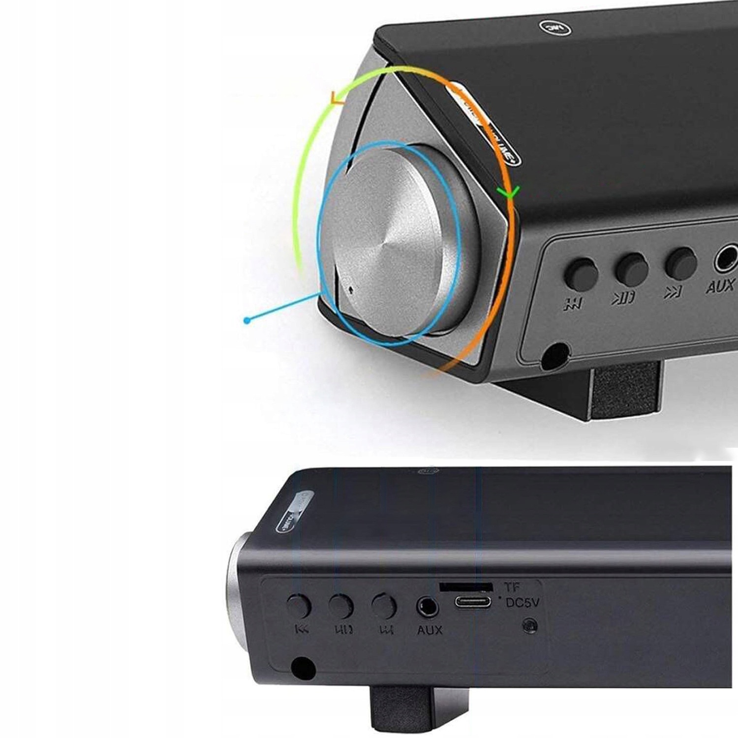 Soundbar, 5W, Bluetooth 5.0, negru, set complet
