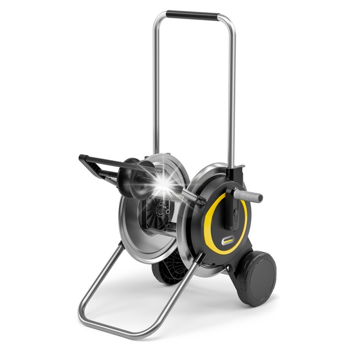 Kerti tömlőkocsi, Karcher, HT 5M, fém, stabil, fekete, 20m
