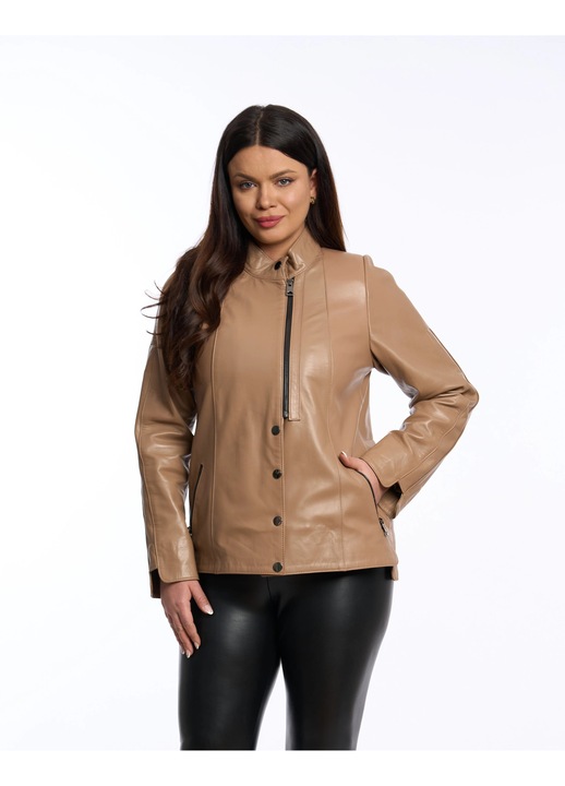 Естествено кожено яке, камилско, Камел