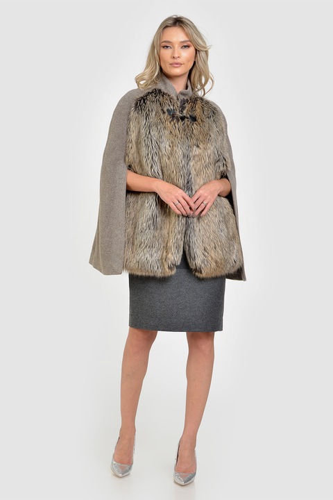 GIORGAL, Poncho de lana Flavia, Maro taupe, 38