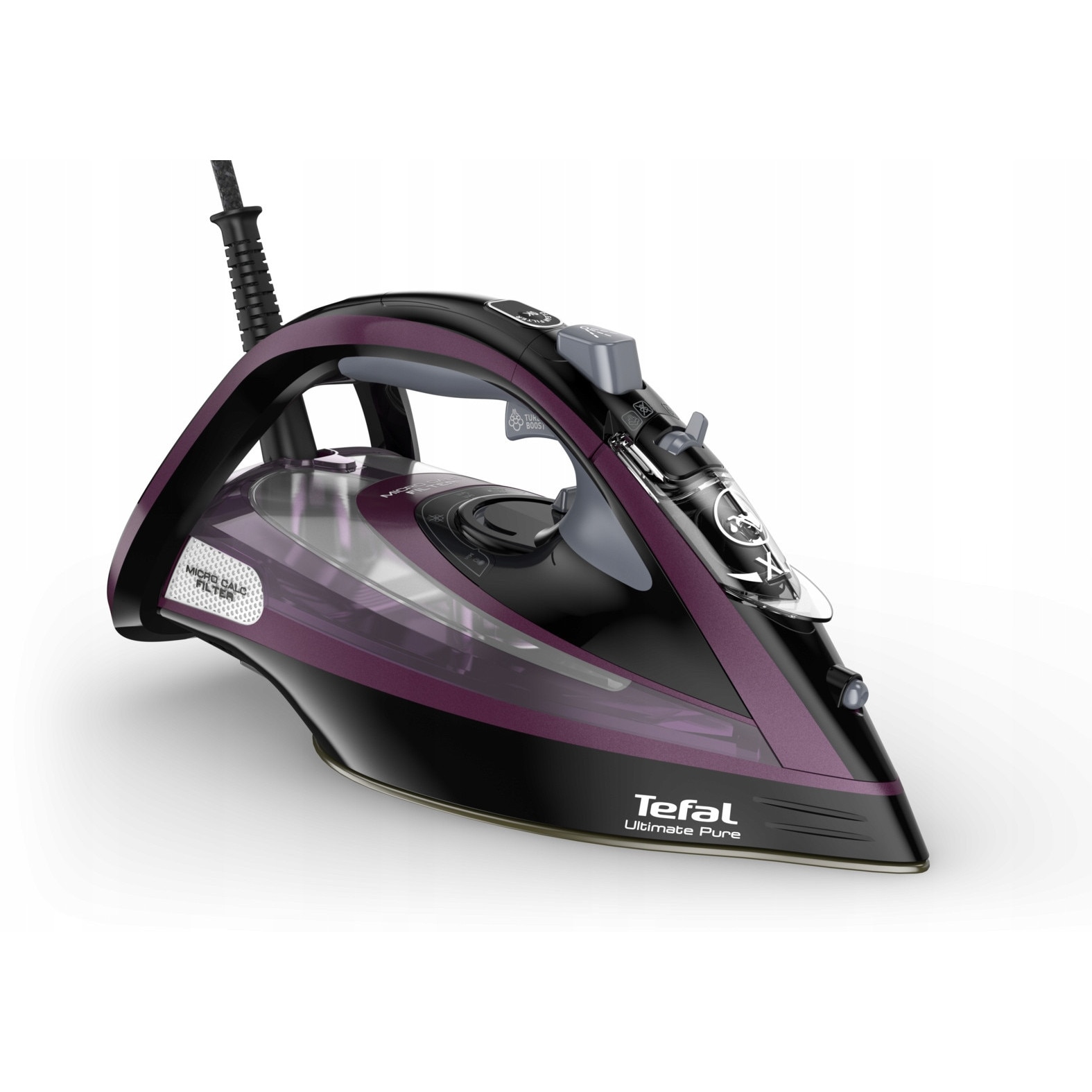 Fier de calcat cu abur Tefal Ultimate Pure FV9835, 3000W, 55g/min, 240g/min, 31,6x15,1x16,3cm