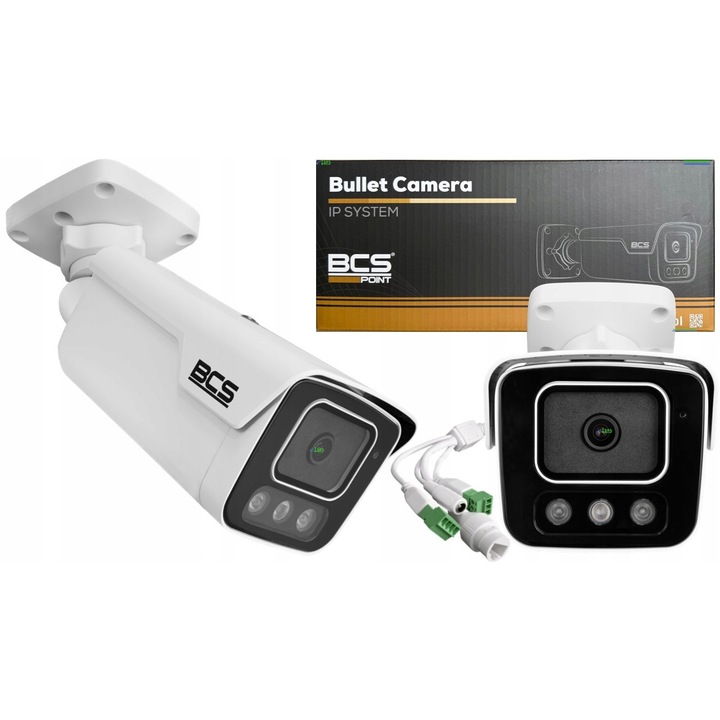 Cameră de supraveghere BCS IP 8Mpx, 2.8mm, microfon, difuzor, IP67, exterior