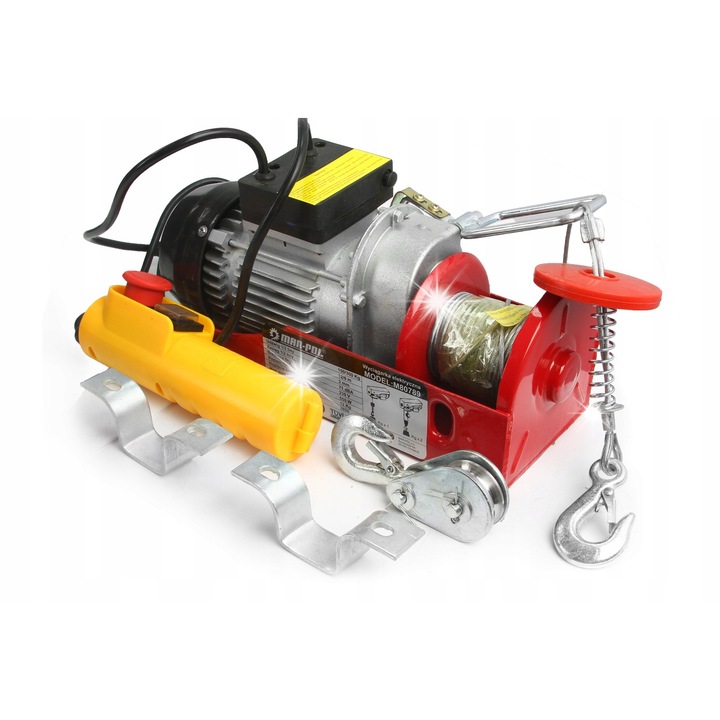 Mar-Pol emelőrendszer, elektromos, 230V, 300kg, 550W, 3mm acélkábel, 12kg