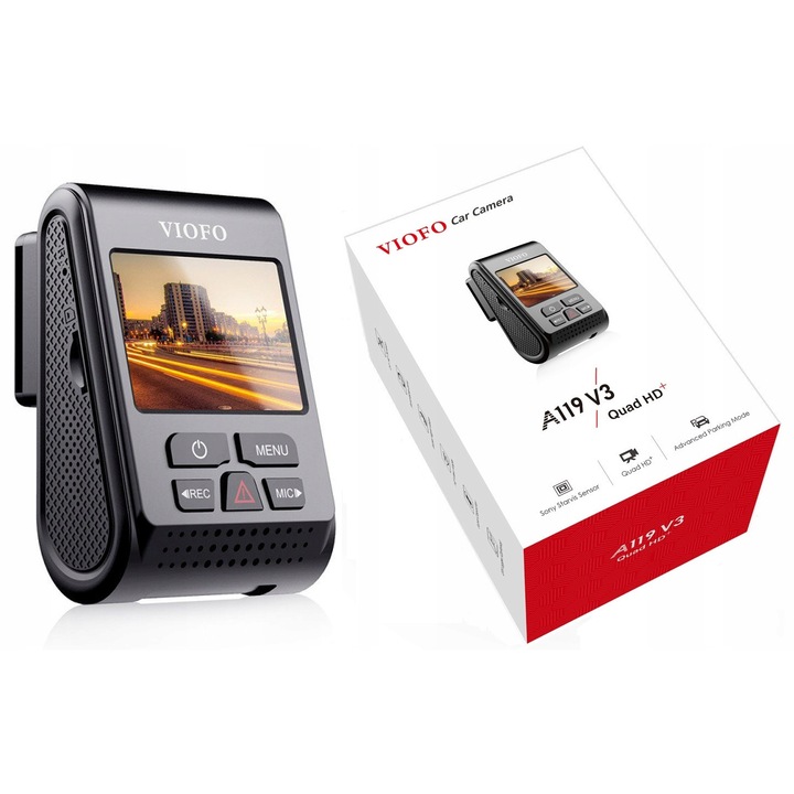 Camera auto DVR VIOFO A119-G V3 Quad HD+, GPS, 140° unghi, 2560x1600p
