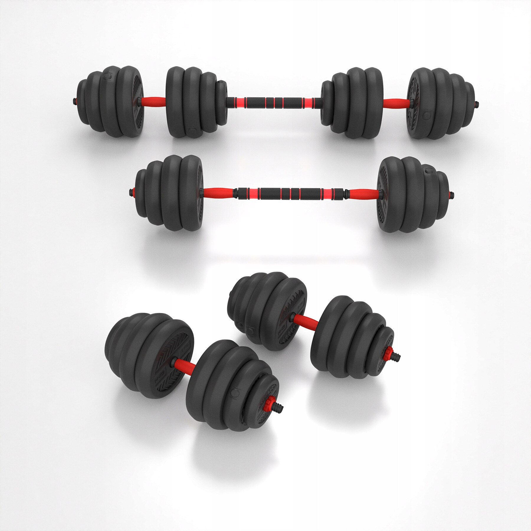 Set culturism 6w1, 40 kg, greutati reglabile, haltere si kettlebell ...
