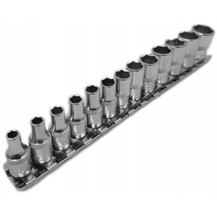 Set Chei Tubulare Yato 1/4", 13 Piese, 4-14mm, Otel Crom-Vanadiu