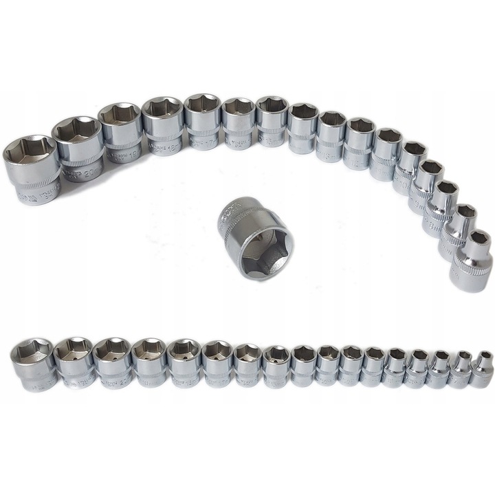 Set Chei Tubulare Yato 3/8'' 17 Piese, 6-22mm, Crom Vanadiu