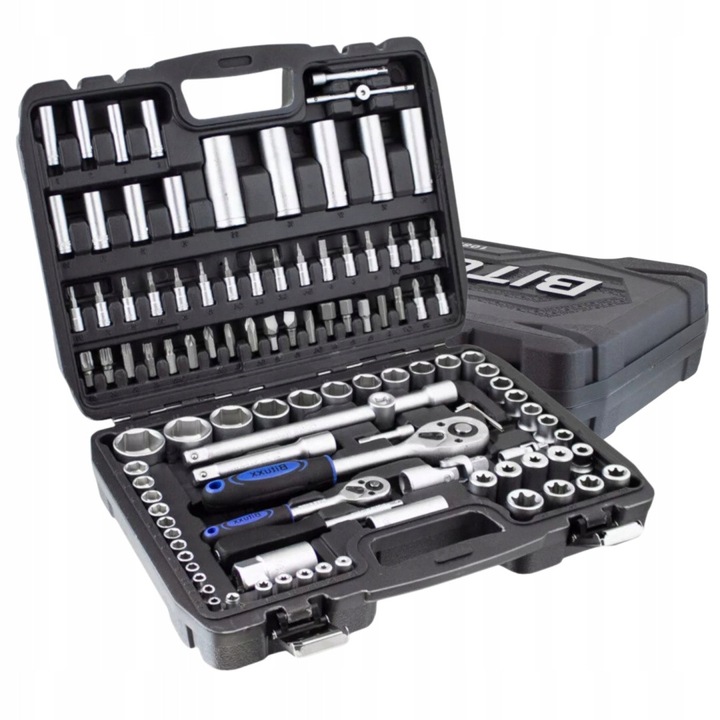 Set Chei Tubulare 108 Piese Bituxx, crichete, biti, multicolor, valiză din ABS