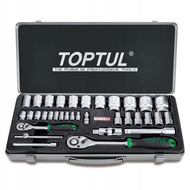 Set Unelte Toptul GCAD3402, 34 Piese, Crom Vanadiu, Design Ergonomic