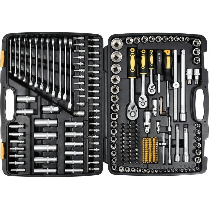 Vorel szerszámkészlet 216 darabos, 1/2", 3/8", 1/4", műanyag tokkal