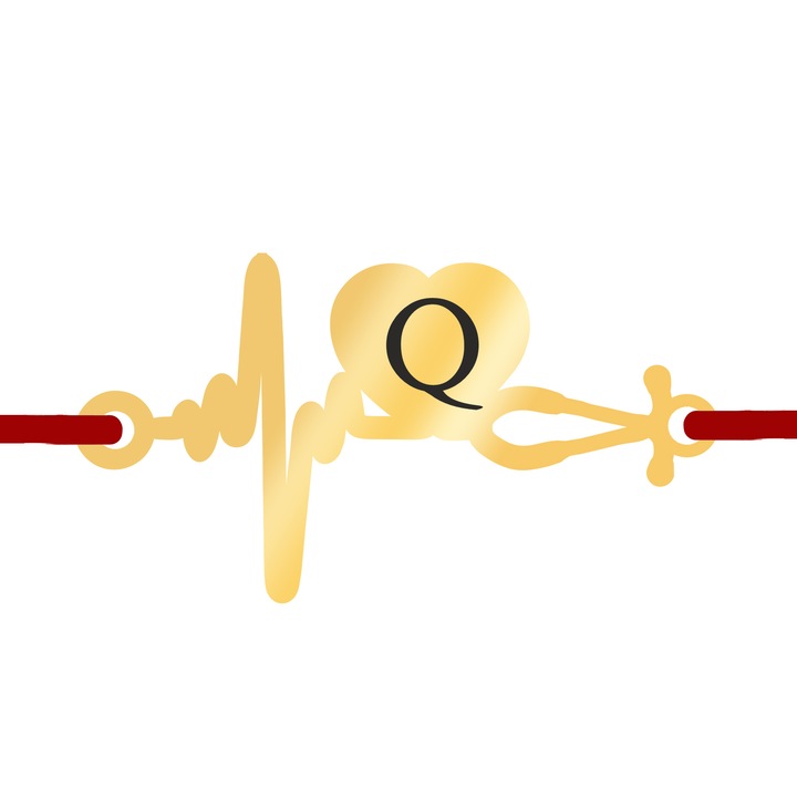 Martisor Bratara Inox Placat Aur 18K Stetoscop Initiala Q