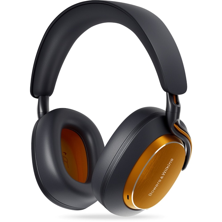 Bowers & Wilkins Px8 S2 McLaren Edition fejhallgató, On-Ear, vezeték nélküli, Bluetooth, mikrofon, ANC, 30 órás üzemidő, Antracitszürke/Papayazöld