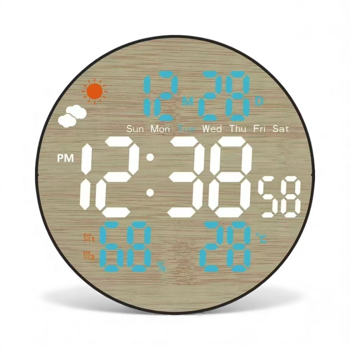 Fumadi digitális asztali és fali óra távirányítóval