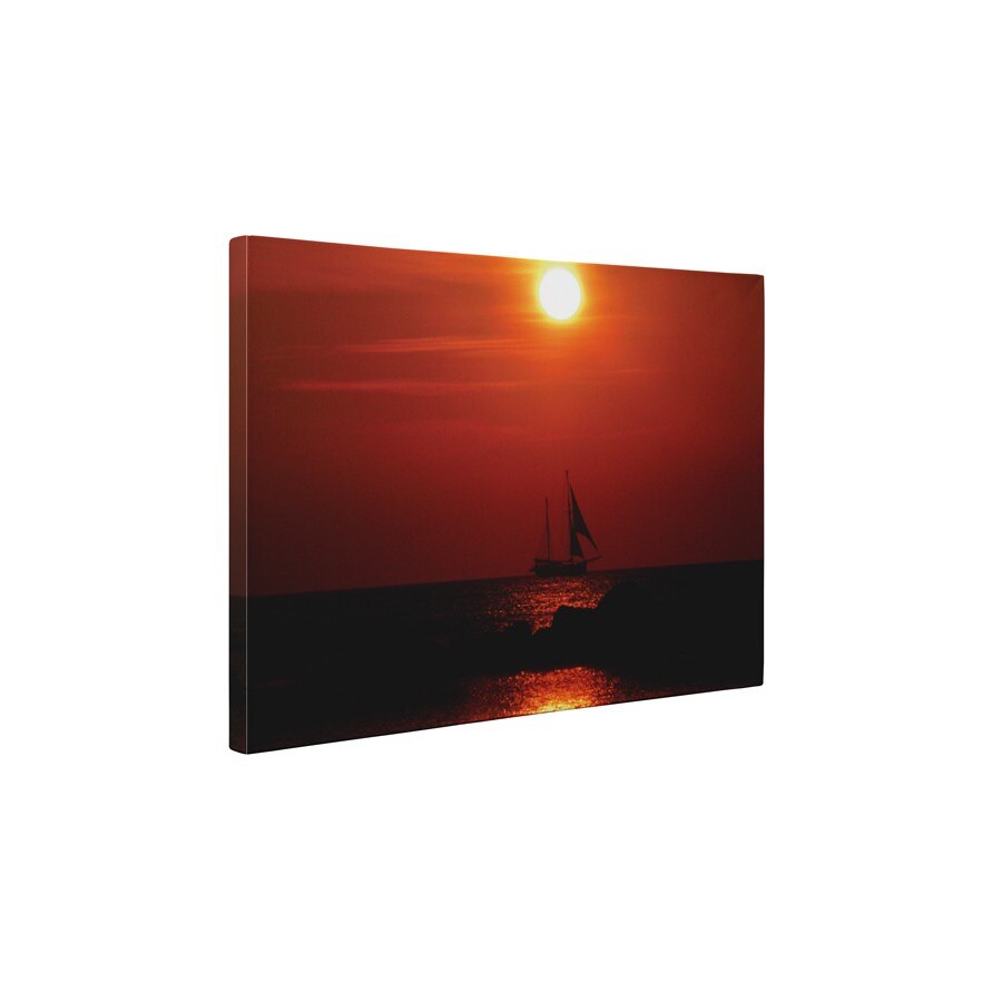 Soarele rosie - Tablou Canvas - 45x60 cm