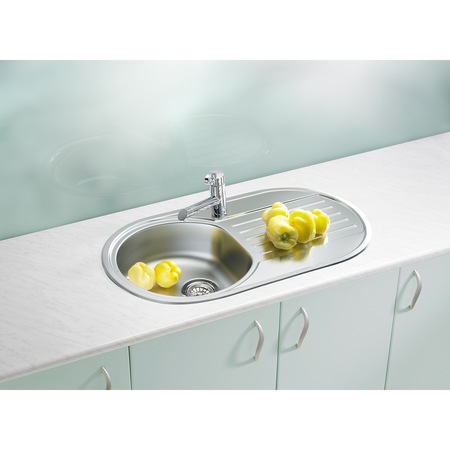 Chiuveta inox Alveus Form 40 leinen dr, 832x437mm, adancime cuva 150mm, inox, orientare cuva pe dreapta