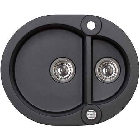 Chiuveta bucatarie Alveus Roll 80 A91, 595 x 475mm, adancime cuva 160/120mm, reversibila, Negru