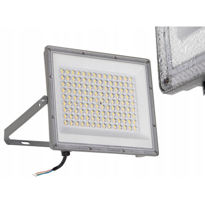Proiector LED Kanlux ACETE 100W, IP65, 3000K/4000K/6500K, gri, 276x263x26mm