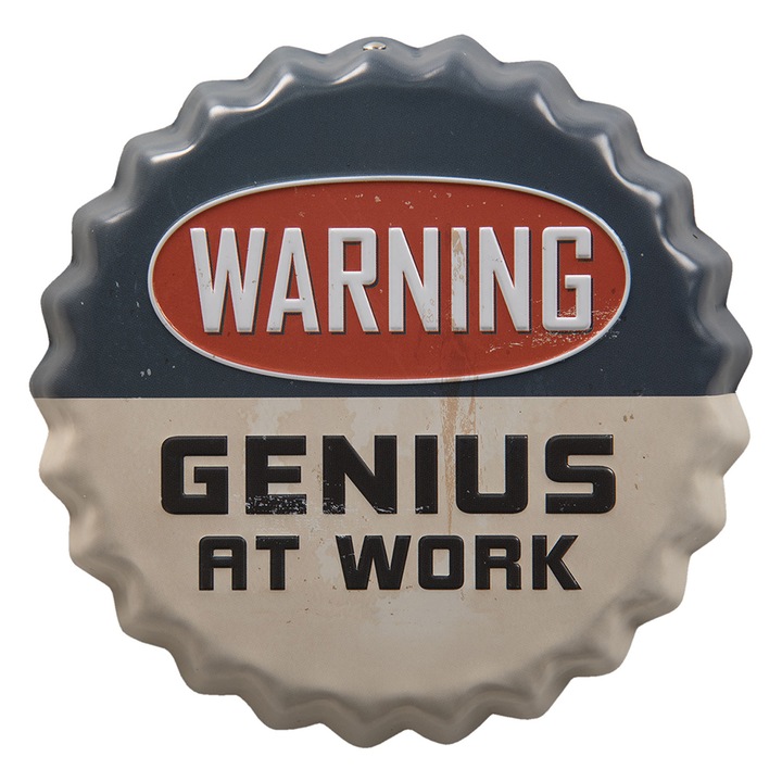 Decoratiune perete mesaj motivational metal multicolor Ø 13x2 cm