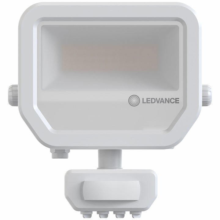 Reflector LED Ledvance 17W 3000K Alb Cald IP65, 2200lm, senzor de miscare, cablu 1m