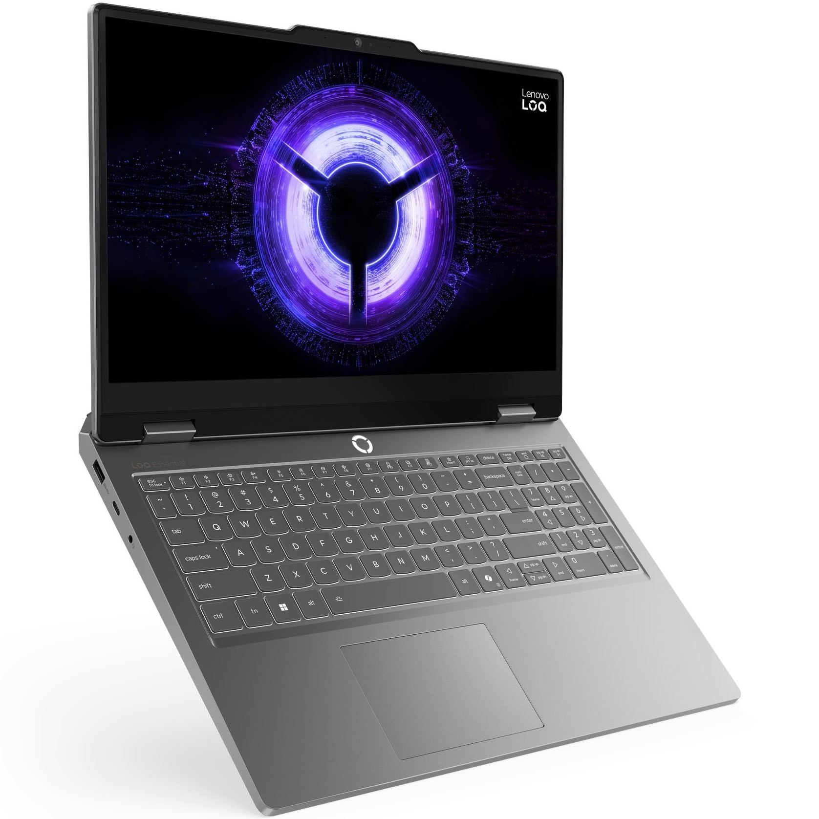Laptop Gaming Lenovo LOQ Essential 15IRX11 cu procesor Intel® Core i7-13650HX pana la 4.9GHz, 15.6" Full HD, IPS, 144Hz, 16GB LPDDR5 RAM, 512GB SSD, NVIDIA® GeForce RTX™ 5050 8GB GDDR7, No OS, Luna Grey