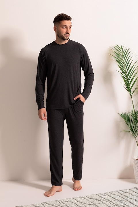 Pijama Barbati Cameron Micromodal, Gri antracit, M