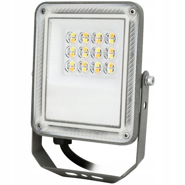 Bemko LED reflektor 10W, 900lm, szürke, IP65, méretek 10x15x22cm