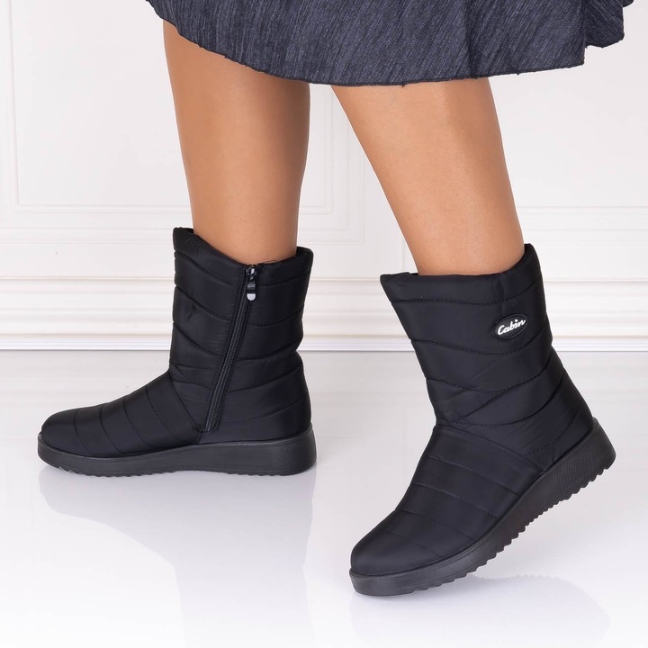 Cizme Dama Imblanite Negre din Fas Aenela, Negru