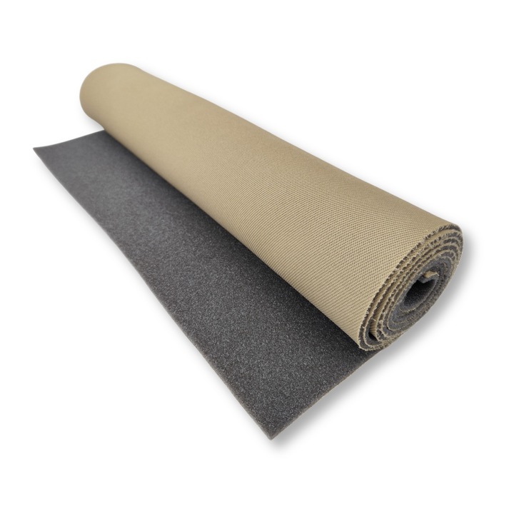 Material pentru reconditionare plafon auto, Taphiceros, Material Tapiterie fete de usi auto, Cu spate buretat, Culoare Bej, Dimensiune 100 x 180 cm