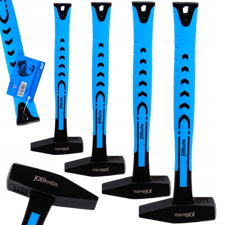 Set 4 ciocane Jobi 100-1500g, ergonomic, fibra de sticla