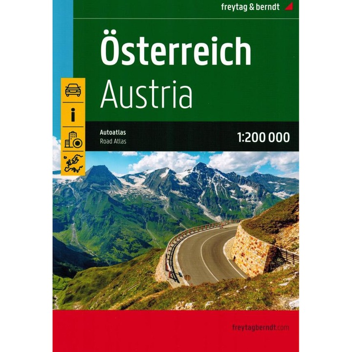 Atlas turistic al Austriei 1:200 000, Freytag & Berndt, 2023, legenda in engleza si germana
