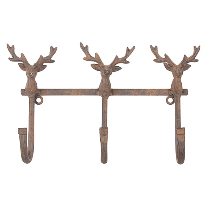 Закачалка за стена, кафяво желязо Рени 27x5x15 см