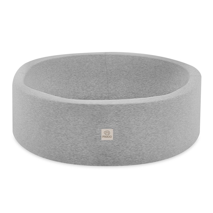 Piscina fara bile pentru copii, Misioo, Bumbac, Gri, 90x30 cm