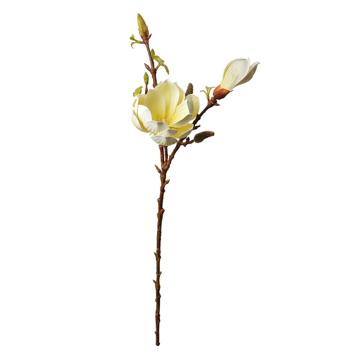 Magnolie artificiala galbena maro 17x11x70 cm